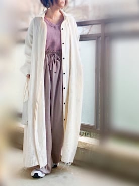 「アイテム（シャツワンピース）」を使った、yukayukaさん（レディース・148cm・40代）の春コーディネート