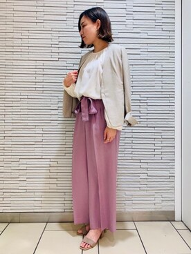「遊び心のあるJacket Style」｜「アイテム（ノーカラージャケット）」を使った、amagami80147さん（レディース・163cm）の春コーディネート