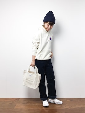 「haco!（ハコ）のアイテム（キャップ）」を使った、konabeさん（レディース・153cm）の冬コーディネート