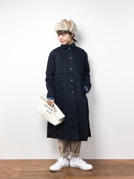 「conges payes ADIEU TRISTESSE（コンジェ ペイエ アデュートリステス）のアイテム（その他アウター）」を使った、konabeさん（レディース・153cm）の冬コーディネート