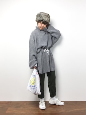 konabeさん（レディース・153cm）の冬コーディネート