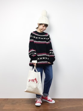 konabeさん（レディース・153cm）の冬コーディネート