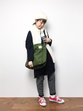 「KRIFF MAYER Lady's Collection（クリフメイヤーレディースコレクション）のアイテム」を使った、konabeさん（レディース・153cm）の冬コーディネート