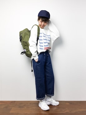 「ハラチ」｜「アイテム（キャップ）」を使った、konabeさん（レディース・153cm）の冬コーディネート