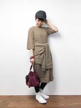 konabeさん（レディース・153cm）の冬コーディネート