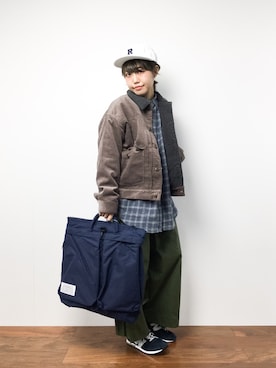 「Factor=（ファクターイコール）のアイテム（帽子）」を使った、konabeさん（レディース・153cm）の冬コーディネート