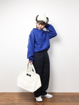 「F/CE. （エフシーイー）のアイテム（キャップ）」を使った、konabeさん（レディース・153cm）の冬コーディネート