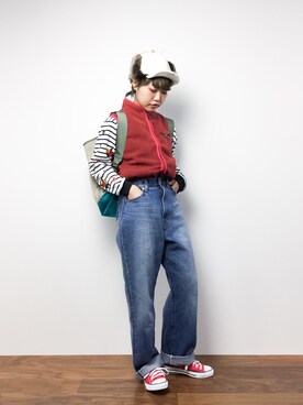 「F/CE. （エフシーイー）のアイテム（キャップ）」を使った、konabeさん（レディース・153cm）の冬コーディネート