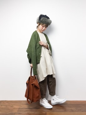 konabeさん（レディース・153cm）の冬コーディネート