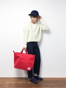 「NOISE MAKER（ノイズメーカー）のアイテム（帽子）」を使った、konabeさん（レディース・153cm）の冬コーディネート