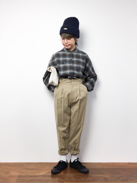 「EN ROUTE（アンルート）のアイテム（パンツ）」を使った、konabeさん（レディース・153cm）の冬コーディネート