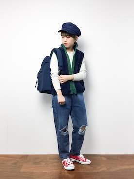 konabeさん（レディース・153cm）の冬コーディネート