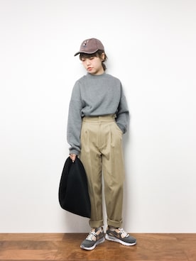 「EN ROUTE（アンルート）のアイテム（パンツ）」を使った、konabeさん（レディース・153cm）の冬コーディネート