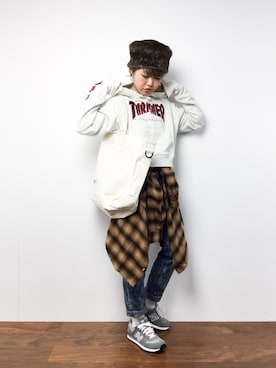 konabeさん（レディース・153cm）の冬コーディネート