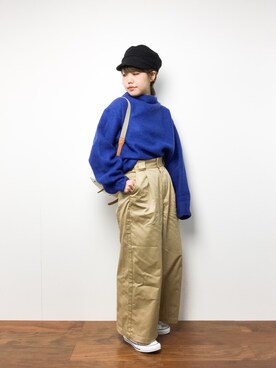 「BASE（ベース）のアイテム（バックパック/リュック）」を使った、konabeさん（レディース・153cm）の冬コーディネート