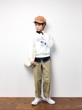 「スウェット×シャツ」｜konabeさん（レディース・153cm）の冬コーディネート