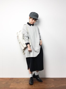 「A part by（アパートバイ）のアイテム（シャツワンピース）」を使った、konabeさん（レディース・153cm）の冬コーディネート