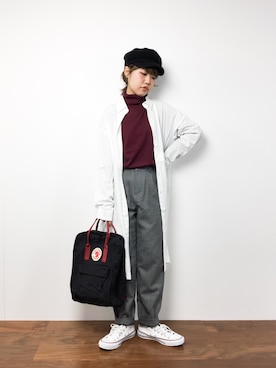 「Factor=（ファクターイコール）のアイテム（帽子）」を使った、konabeさん（レディース・153cm）の冬コーディネート