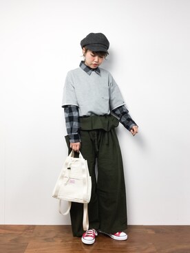 「巻きパンツ」｜konabeさん（レディース・153cm）の冬コーディネート