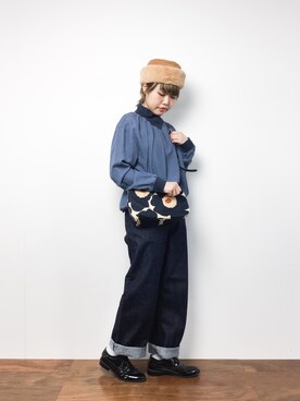 「Burner（バーナー）のアイテム（帽子）」を使った、konabeさん（レディース・153cm）の冬コーディネート