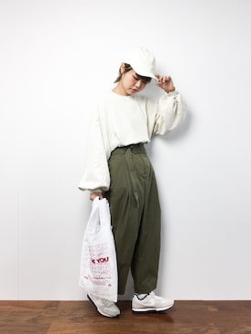 「Factor=（ファクターイコール）のアイテム（帽子）」を使った、konabeさん（レディース・153cm）の冬コーディネート