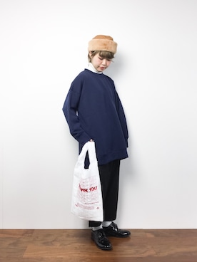 「Burner（バーナー）のアイテム（帽子）」を使った、konabeさん（レディース・153cm）の冬コーディネート