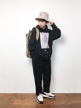「JOYRICH（ジョイリッチ）のアイテム（ハット）」を使った、konabeさん（レディース・153cm）の冬コーディネート