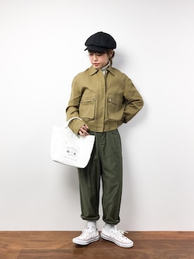 「70's」｜「アイテム（ブルゾン）」を使った、konabeさん（レディース・153cm）の冬コーディネート