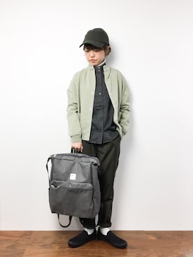 「ZUCCa（ズッカ）のアイテム（ブルゾン）」を使った、konabeさん（レディース・153cm）の冬コーディネート
