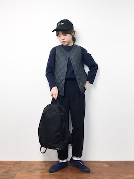 「SHIPS Days（シップスデイズ）のアイテム（ジャケット/アウター）」を使った、konabeさん（レディース・153cm）の冬コーディネート