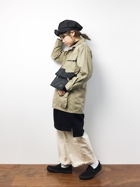 「MERLOT（メルロー）のアイテム（チノパンツ）」を使った、konabeさん（レディース・153cm）の冬コーディネート