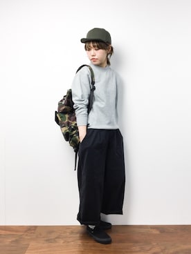 「Ameri（アメリ）のアイテム（キャップ）」を使った、konabeさん（レディース・153cm）の冬コーディネート