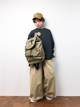 「179/WG（イチナナキュウダブルジー）のアイテム（帽子）」を使った、konabeさん（レディース・153cm）の冬コーディネート