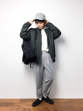 「Factor=（ファクターイコール）のアイテム（帽子）」を使った、konabeさん（レディース・153cm）の春コーディネート