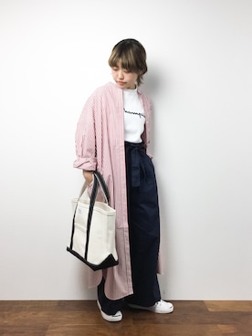 「A part by（アパートバイ）のアイテム（シャツワンピース）」を使った、konabeさん（レディース・153cm）の春コーディネート
