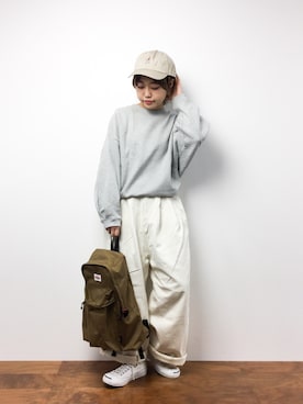 「アイテム（バックパック/リュック）」を使った、konabeさん（レディース・153cm）の春コーディネート