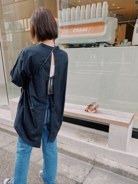 「Moname（モナーム）のアイテム（パンツ）」を使った、ArisaYamaokaさん（レディース・161cm）の秋コーディネート