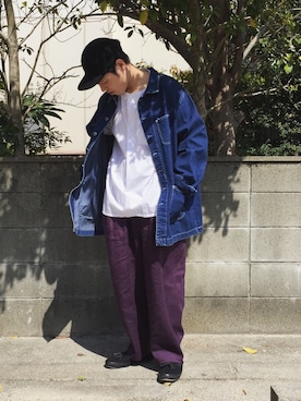 「アイテム（カバーオール）」を使った、Renさん（メンズ・168cm・10代）の春コーディネート