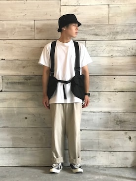 「Mt Rainier Designのアイテム」を使った、Renさん（メンズ・168cm）の夏コーディネート