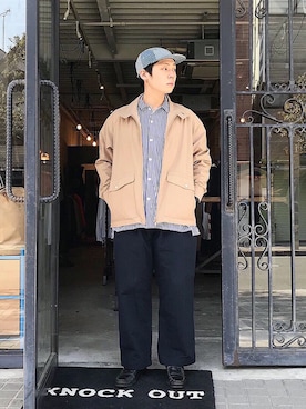 「KUON（クオン）のアイテム（帽子）」を使った、Renさん（メンズ・168cm）の春コーディネート