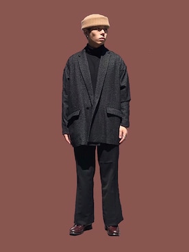 「BASISBROEK（バシスブルック）のアイテム（その他パンツ）」を使った、Renさん（メンズ・168cm）の秋コーディネート