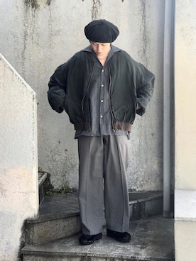 「アイテム（ハンチング/ベレー帽）」を使った、Renさん（メンズ・168cm・20代）の春コーディネート
