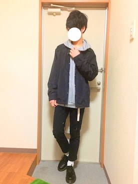 「GU（ジーユー）の（GU）スキニーフィットジーンズ（MEN ⁄ ジーンズ）」を使った、まっつんさん（メンズ・170cm）の春コーディネート