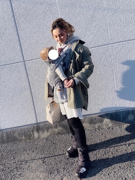 「ジーナシス」｜「アイテム（ハンドバッグ）」を使った、NAASEさん（レディース・155cm）の冬コーディネート