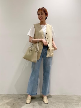 「ARRUM（アールム）のアイテム（サンダル）」を使った、須田 遥夢さん（レディース・162cm）の春コーディネート