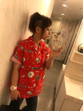 「RIPNDIP（リップンディップ）のアイテム（その他）」を使った、Ran Shiinaさん（レディース・156cm）の夏コーディネート