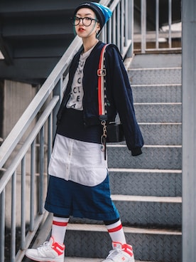 「MONKI（モンキ）のアイテム（ソックス/靴下）」を使った、miskyさん（レディース・160cm）の冬コーディネート