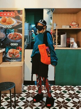 「hat」｜「アイテム（サンダル）」を使った、miskyさん（レディース・160cm）の冬コーディネート