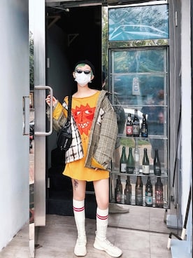 「DAILY PAPER（デイリーペーパー）のアイテム」を使った、miskyさん（レディース・160cm）の春コーディネート