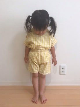 「kids」｜「アイテム（セットアップ）」を使った、𝙷___𝙺さん（キッズ・80cm）の夏コーディネート